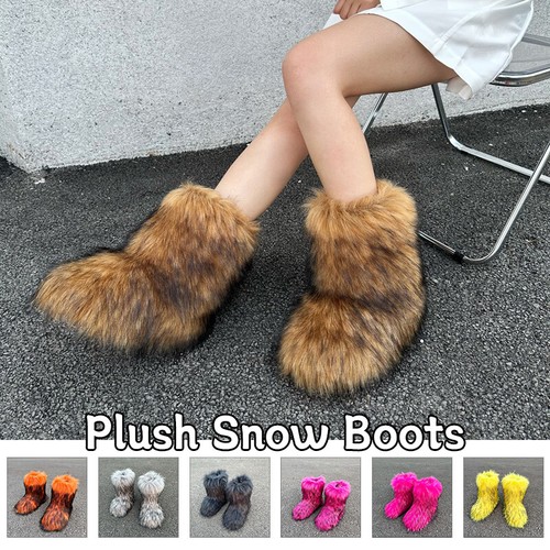 Women faux raccoon fur - fur, snow