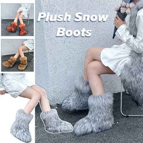 Womens faux raccoon fur snow - faux,
