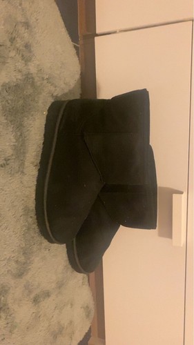 Fluffy black boots