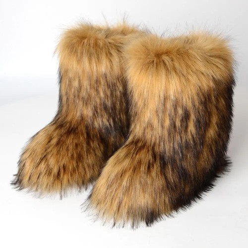 Faux fur boots for women - boots,